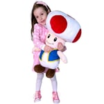 Super Mario Bros Toad 55cm Peluche Grande, Original Nintendo Enfants Garçons