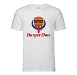 T-Shirt Homme Col Rond Burger Shot Geek Jeux Video Los Angeles