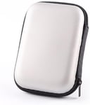 Coque pour Disque Dur Externe,Sac de Disque Dur pour 2.5'' Disque Dur,Portable HDD SSD Étui Case,Compartiments Intérieurs avec Proche Filet,Disque Dur Protection Sac Antichoc Rigide Coque,Blanc(Q379)