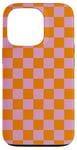 Coque pour iPhone 13 Pro Damier orange à carreaux