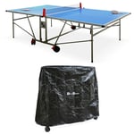 Sweeek - Table de ping pong outdoor. avec 2 raquettes et 3 balles. pour utilisation extérieure + Housse en pvc