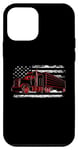 Coque pour iPhone 12 mini Drapeau américain semi-conducteur 18 roues camionneur patriotique