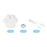 Roller Skate Toe Stops Rubber Brake Stoppers Block with Bolts Cat Claw, White