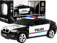 Ramiz Auto 1:24 R/C Licensierad Bmw X6 Polisbil Svart