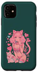 Coque pour iPhone 11 Anime Cat Girl Manga Hearts Kawaii Cute Holiday Valentines