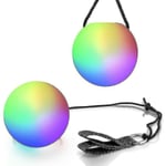 Led Poi Ball Swirling Light Rave Toy (set med 2) Färgförändrande Poi Bollar [gratis frakt]