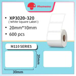 Phomemo-Papier attro auto-adhésif pour imprimante d'étiquettes,papier thermique multi-usages,identification étanche,M220,M110,M200 - Type White Square 30x20mm