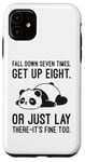 Coque pour iPhone 11 Fall Down Seven Times, Get Up Eight - Humour amusant Lazy Panda