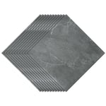 Swanew - Autocollant de Carrelage de Salle de Bain étanche pour Mur Amovible pvc Autocollant de Sol en Marbre Gris Auto-adhésif,11pcs ,1m²