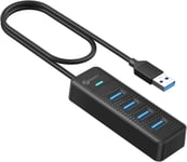 Hub USB Data Hub USB 3.0 4 Ports Multi USB Hub pour Macbook,Mac Pro/Mini,iMac,Surface Pro,XPS,Notebook PC,clés USB,disques durs externes-1.6Ft Rallonger Le Câble(Q649)