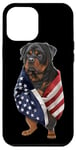 Coque pour iPhone 12 Pro Max Chien Rottweiler patriotique enveloppé dans un drapeau américain américain