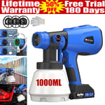 Cordless Paint Sprayer Electric 21V Spray Gun Paint Fence Airless HVLP + Battery