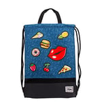 Oh My Pop! Patches-Sac à Cordon Storm avec Poignées, Bleu Foncé