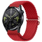 (Rannekkeen leveys 22mmPunainen)Nylon punottu lenkkihihna Samsung Watch 3/4 Active 2 Huawei Watch 3/GT Rannekoru Ranneke Amazfit GTR/Stratos Belt|