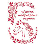 Stamperia International Romantic Horse with Flowers G Stencil Pochoir Motif Cheval Romantique avec Fleurs, Coloris Assortis, A4