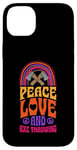 iPhone 14 Plus Peace Love And Axe Throwing Bohemian Rainbow Case