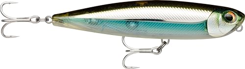 Rapala - Leurre de Pêche Precision Xtreme Pencil Saltwater Construction Plastique - Leurre Mer Flottant - Profondeur de Nage Surface - Taille 10,7cm / 21g - Fabriqué en Estonie - Moss Back Shiner