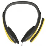 Yellow Casque filaire avec microphone, casque universel, réduction du bruit, écouteur pour ordinateur, PC, ordinateur portable, appels vocaux, jeux, 3.5mm ""Nipseyteko