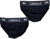 2 Pack Lonsdale Age 9-10 Boys Briefs Junior Underwear Elasticated Waist