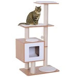 Wood Cat Tree Scratching Post Kitten Climbing Activity Centre