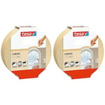 tesa Masking Tape Curves - Curved tape with extra strong crepe for masking curves and irregular shapes - for rough and smooth surfaces - 25 mx 38 mm (Pack of 2)