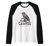 Bros Before Crows Funny Crow Cawffee Coffee Lover Pun Punny Raglan Baseball Tee