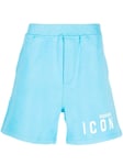 Dsquared2 Mens Icon Logo Printed Cotton Shorts in Blue - Size X-Large