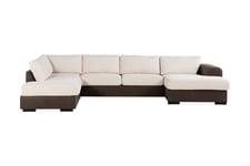 Cuba U-Sofa Divan Høyre - Beige/Brun U-sofa Brun,Beige