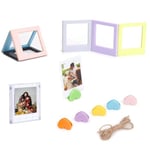 Berfea Magnetic Photo Frame Picture Frame Mini Album Colorful Fridge Sticker compatible with Polaroid Fujifilm Instax Square SQ40 SQ1 SQ6 SQ20 SQ10 Instant Camera,7 PCS Frame and 6 pcs Clip Holder