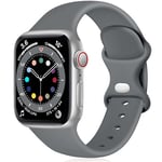 Epova Silicone Strap Compatible with Apple Watch Strap 40mm 38mm 41mm, Replacement Straps for iWatch SE Series 10 9 8 7 6 5 4 3 2 1, SpaceGray, Small