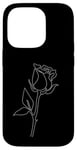 Coque pour iPhone 14 Pro Rose Fleur Abstraite Dessin Minimaliste one Line Art