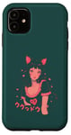 Coque pour iPhone 11 Anime Cat Girl Manga Hearts Kawaii Cute Holiday Valentines