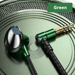 OLAF Écouteurs Filaires Écouteurs Intra-Auriculaires 3,5 mm / Type-C Coude a 90 Degrés Écouteurs Avec Micro Casque Gamer Sports Pour Téléphones Mobiles-Vert-3.5mm