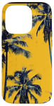 Coque pour iPhone 14 Pro Jaune Vintage Motif Palmier Tropical Paradise Decor