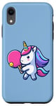 Coque pour iPhone XR Licorne Avec Batte De Tennis De Table Pour Ping-pong