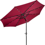 STILISTA® Parasol de marché avec couverture et éclairage LED Diamètre 300 cm en différentes couleurs, rouge
