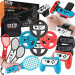 Party Pack D'accessoires Compatibles Avec Nintendo Switch Oled- 4x Volants Et Grips,Bracelets,Raquettes De Tennis - Tous À Utiliser Avec Les Manettes Joy-Con,Plus Un Sac À Cordon De Rangement