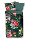 Descanso Simone Organic Cotton Satin Bed Linen 155 x 220 cm + 1-80 x 80 cm with Flowers Motif