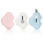 OFFCUP Couteau de Papeterie, 3PCS Mini Couteau Utilitaire Rétractable avec Porte-clés Retractable, Mini Ouvre-Lettre, Mini Cutter, Box Cutter pour la Papeterie, Papier, Papier Découpe, Carton