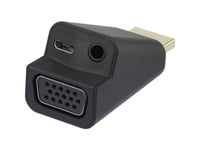 Renkforce Hdmi / Vga-Adapter [1X Hdmi-Plugg => 1X Vga-Kontakt, Jack-Kontakt 3,5 Mm] Svart Renkforce (041C142)