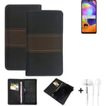 Phone Case + earphones for Samsung Galaxy A31 Wallet Cover Bookstyle protective