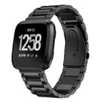 Fitbit Three beads stainless steel watch band for Versa - Black Musta