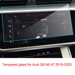 Wcnsxs Car Navigation Tempered Glass Screen Protective Film Sticker Radio GPS LCD Guard,For Audi Q8 A6 A7 2019 2020