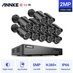 Annke 5MP 16CH 5 en 1 dvr Kit de Vidéosurveillance Extérieurs 1080P Vision Nocturne Alarme E-Mail Accès Distance Système de Caméra de Sécurité 12