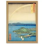 Artery8 A Fine Evening on the Coast, Tsushima Province Tsushima Province Utagawa Hiroshige Japanese Woodblock Artwork Framed Wall Art Print A4