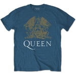 Queen Men's Crest Slim Fit T-Shirt Indigo L Indigo