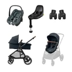 Maxi Cosi Pebble FamilyFix Zalia 3 barnvagn och bilbarnstol S inklusive bas S och adapter