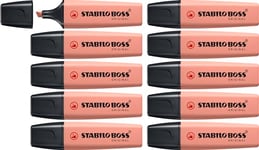 STABILO Surligneur BOSS ORIGINAL NatureCOLORS - lot x 10 surligneurs - orange rouille