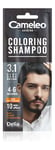 Cameleo Men - Shampooing Colorant - Brun Très Foncé - Cheveux Barbe Moustache - Rafraîchit - Dure 4 à 6 Lavages - Application Facile et Rapide - Extrait de Noix - 15 ml