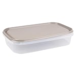 Homéa, Boite de Conservation Plastique 2L 29 x 19 x H6 cm Taupe